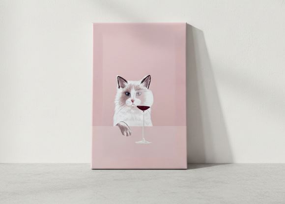 The Wine Cat #1 - Canvas Art Print