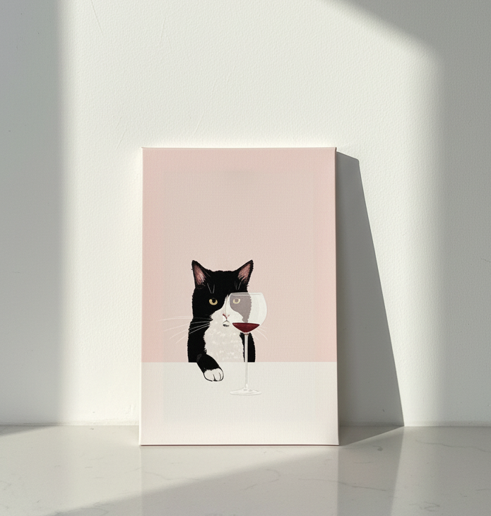The Wine Cat #6 - Canvas Art Print