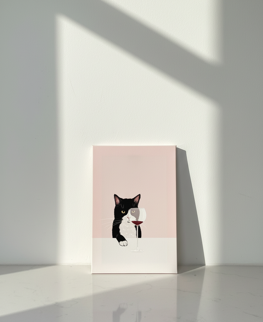 The Wine Cat #6 - Canvas Art Print